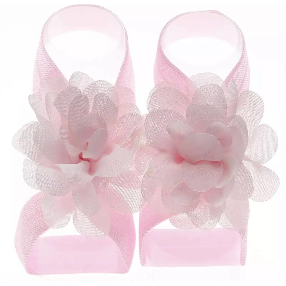 Baby Chiffon Botique Flower Barefoot Sandals